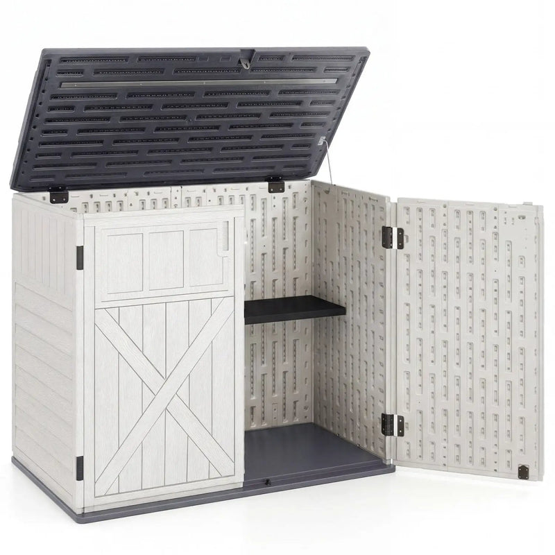 20 Cu.Ft Horizontal Resin Storage Shed with Adjustable Shelf by DirectDeals