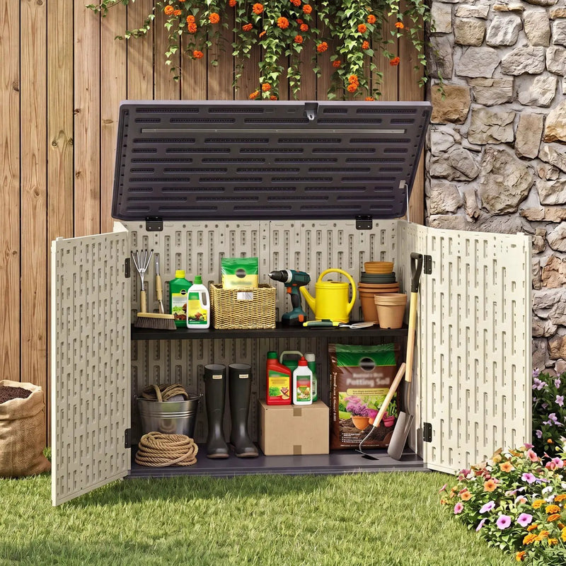 20 Cu.Ft Horizontal Resin Storage Shed with Adjustable Shelf by DirectDeals