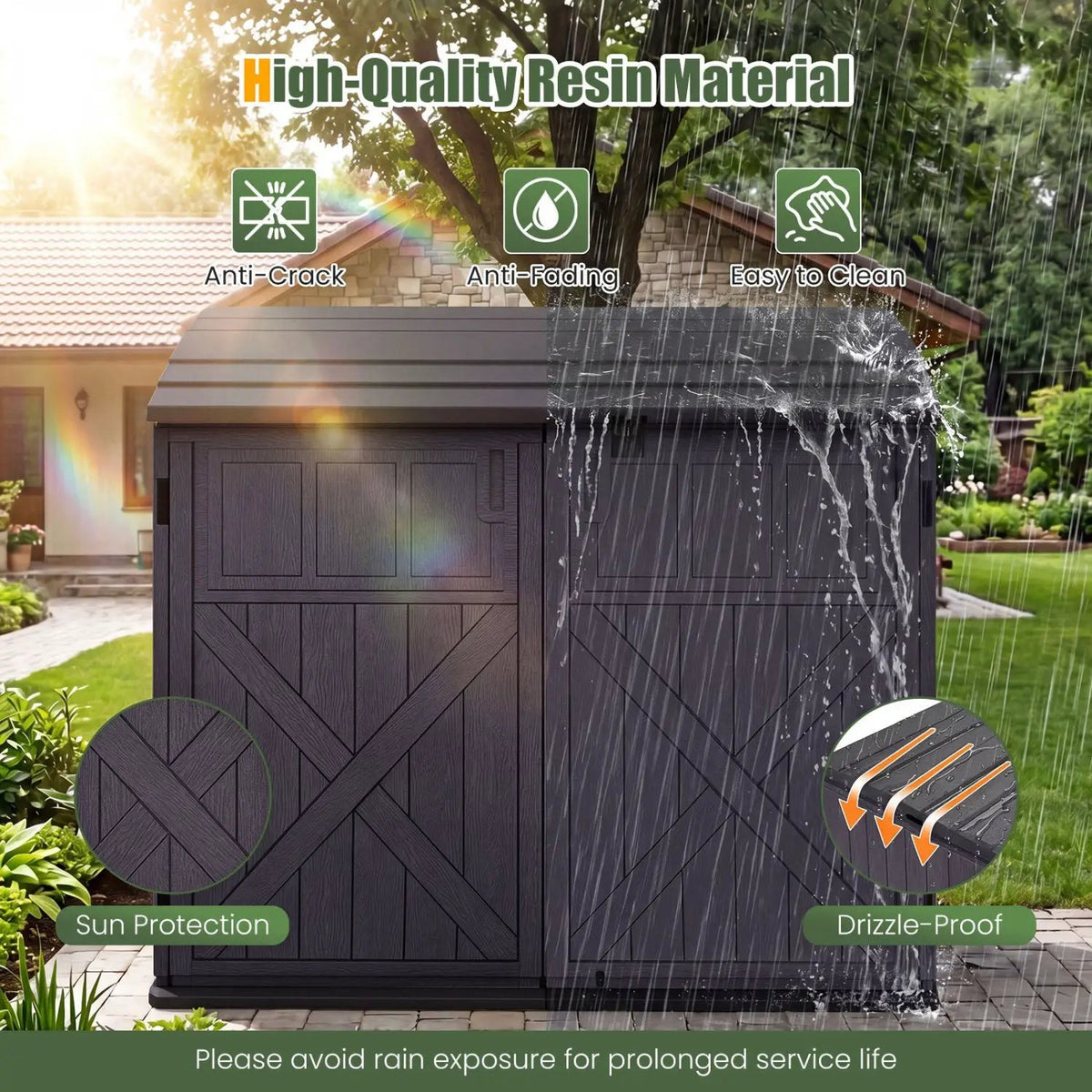 20 Cu.Ft Horizontal Resin Storage Shed with Adjustable Shelf, photo 15 of 24