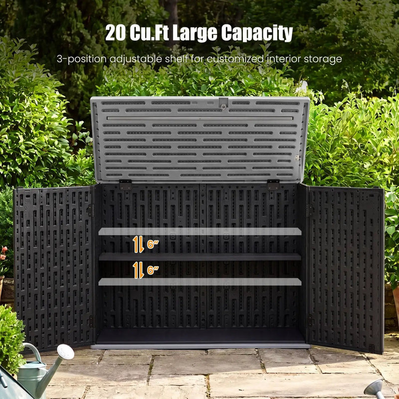 20 Cu.Ft Horizontal Resin Storage Shed with Adjustable Shelf by DirectDeals