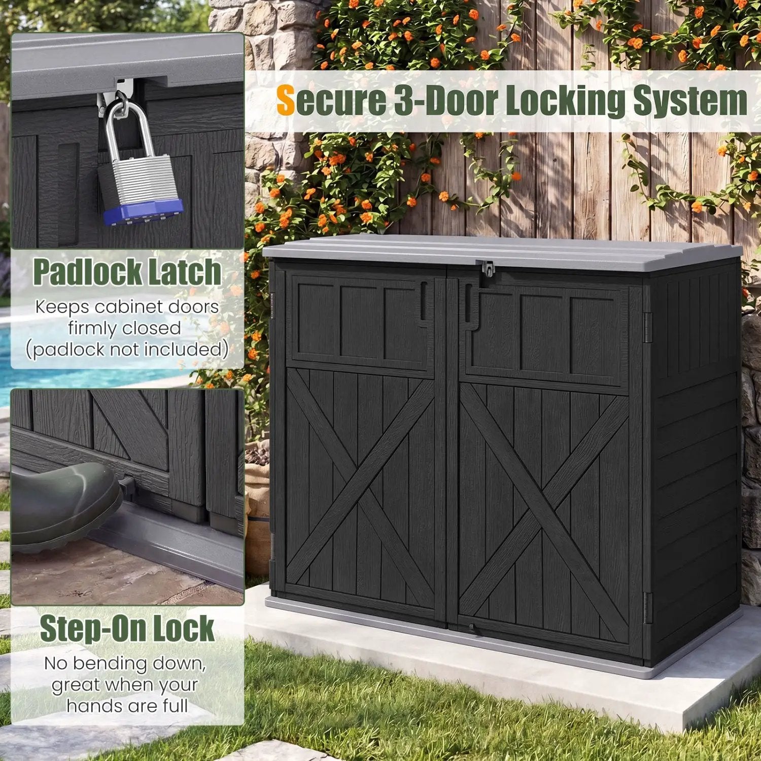 20 Cu.Ft Horizontal Resin Storage Shed with Adjustable Shelf by DirectDeals