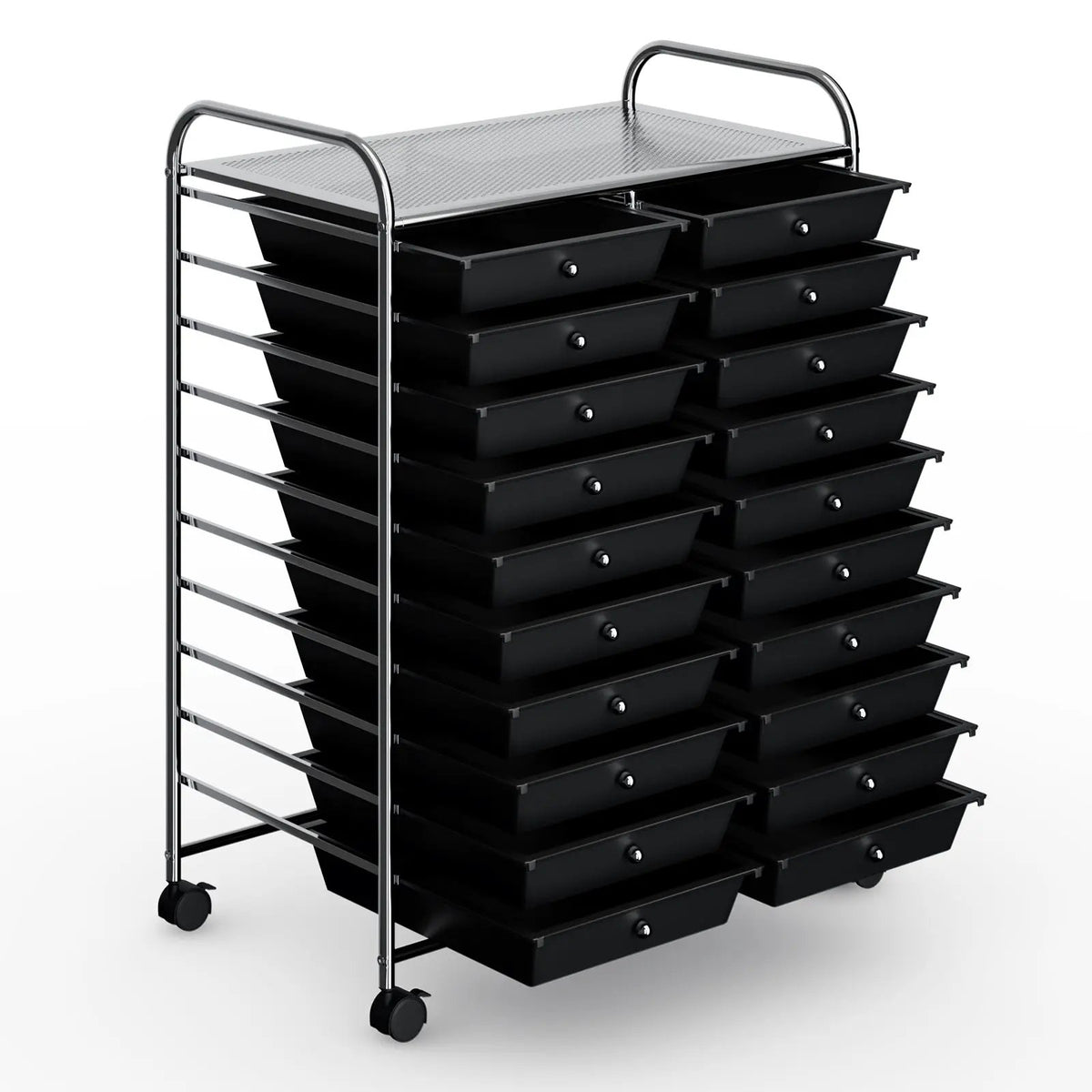 20 Drawers Storage Rolling Cart Studio Organizer-Black, photo 2 of 8