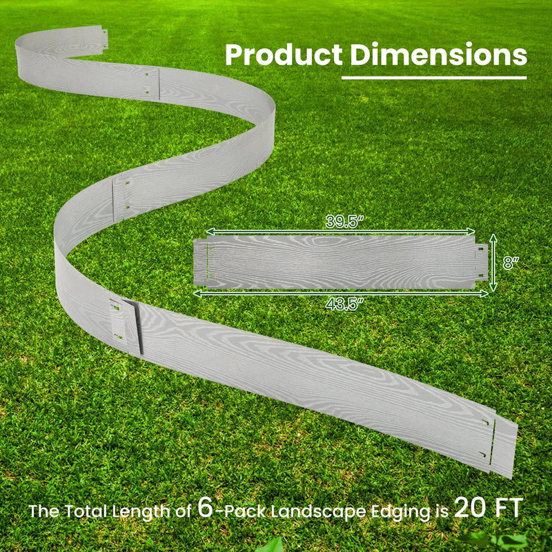 6-Pack 20 FT Galvanized Metal Landscape Edging for Lawn Yard by DirectDeals
