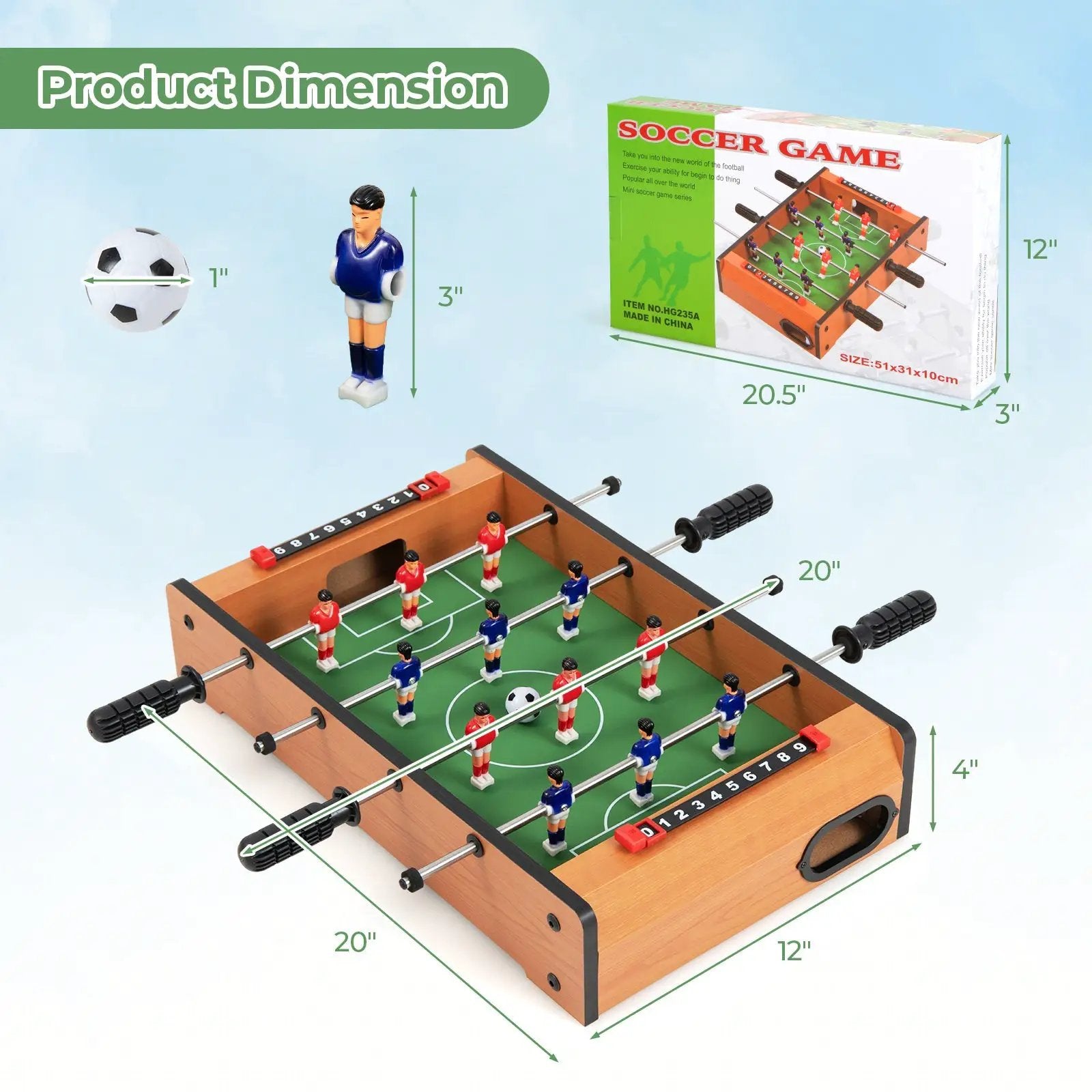20 Inch Indoor Competition Game Soccer Table by DirectDeals