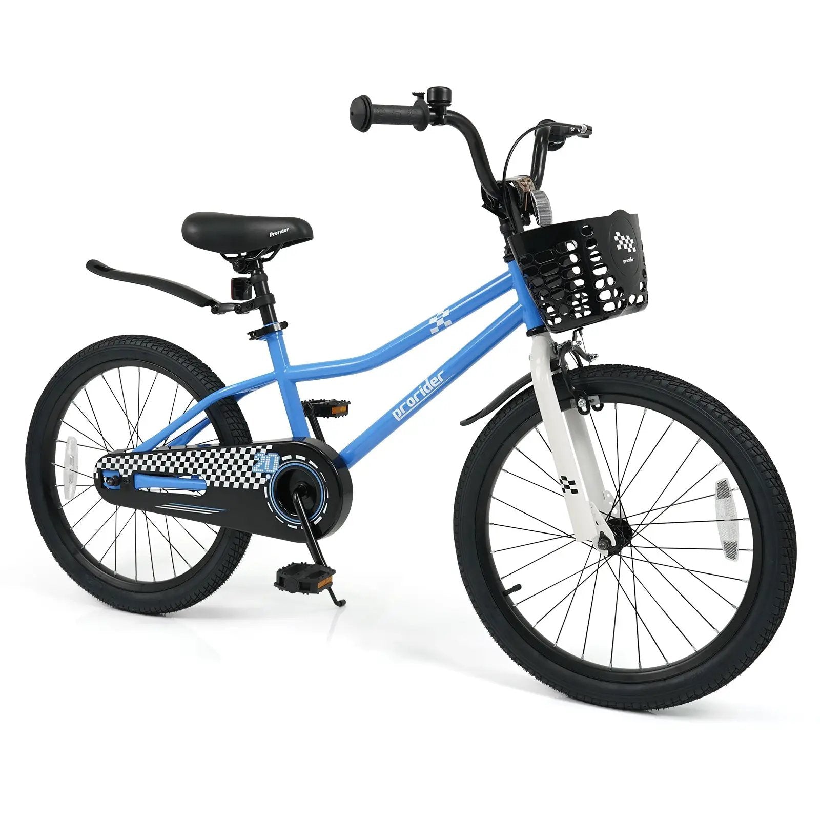 20 Inch Kids Bike Adjustable with Kickstand and Storage Basket for Aged 8+ Years by DirectDeals
