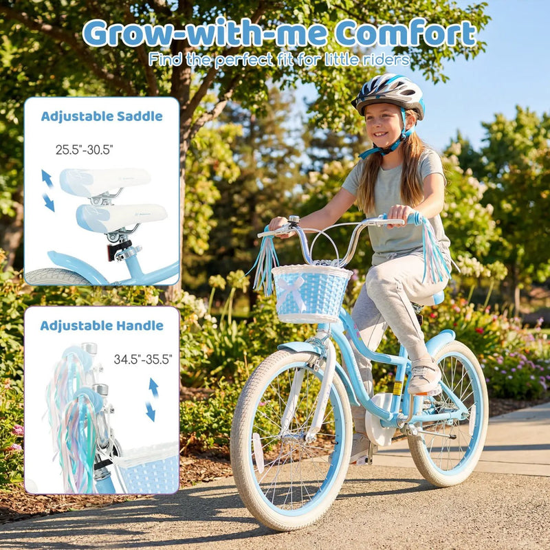Kids Bike 12-20 Inch with Training Wheels & Basket by DirectDeals