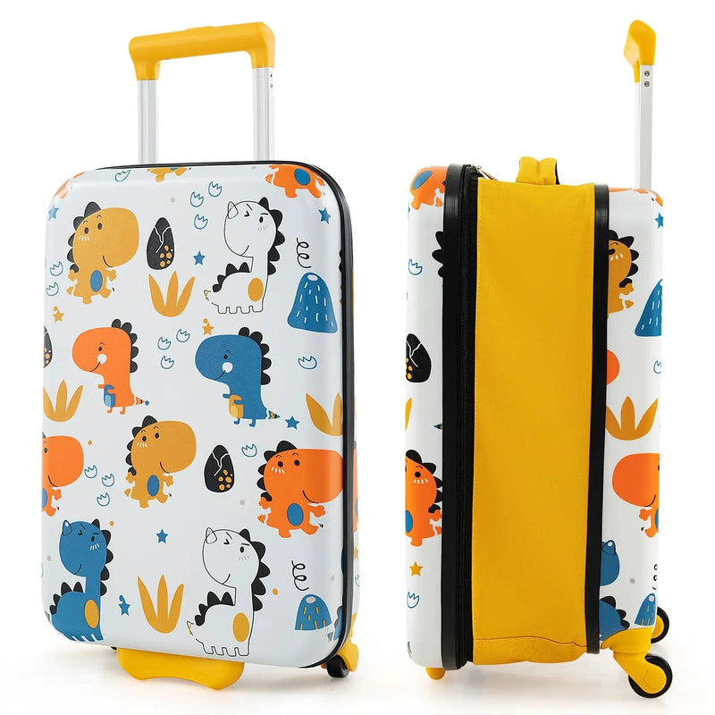 20 Inch Kids Rolling Luggage Foldable Hardshell Carry-on Suitcase on Wheels by DirectDeals