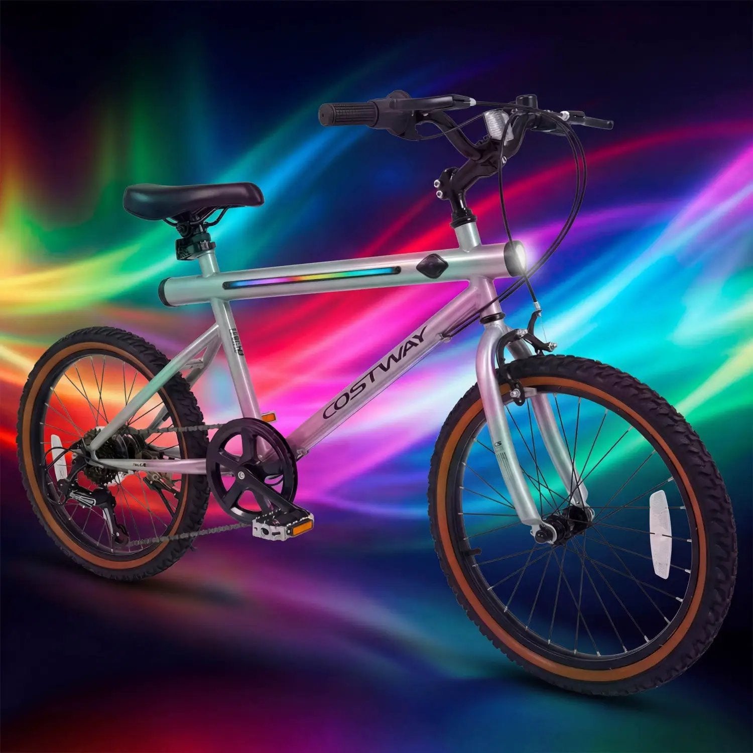 20 Inch LED-lit Cycling Bike with 2 Speakers and Ambient Lights for Men and Women by DirectDeals