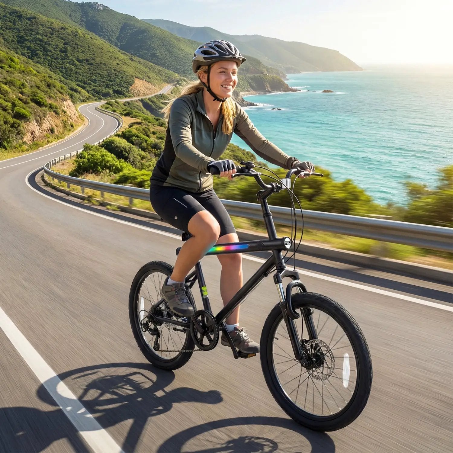 20 Inch Commuter Bicycle LED-lit with 6-Speed Shimano Twist Shifting and Stereo Speakers by DirectDeals