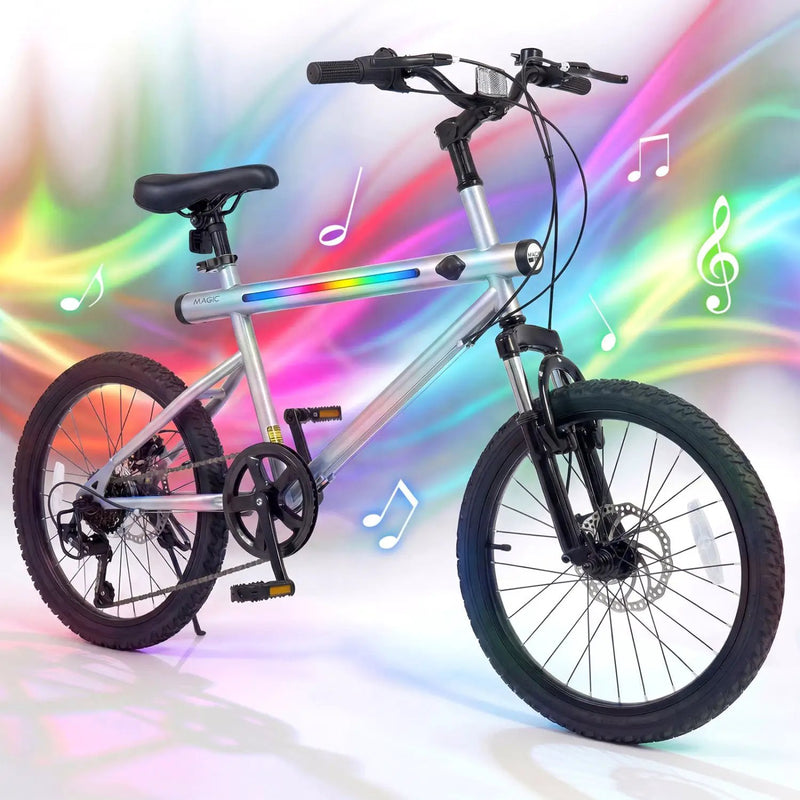 20 Inch Commuter Bicycle LED-lit with 6-Speed Shimano Twist Shifting and Stereo Speakers by DirectDeals