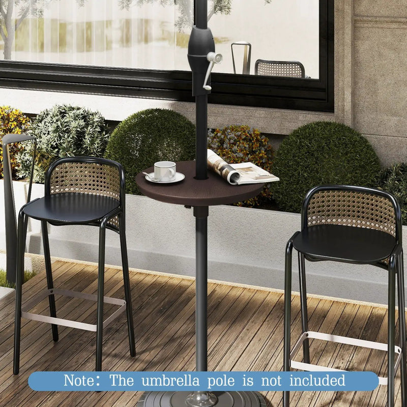 20 Inch Outdoor Adjustable Umbrella Table for 2 Sizes Patio Umbrella Pole by DirectDeals