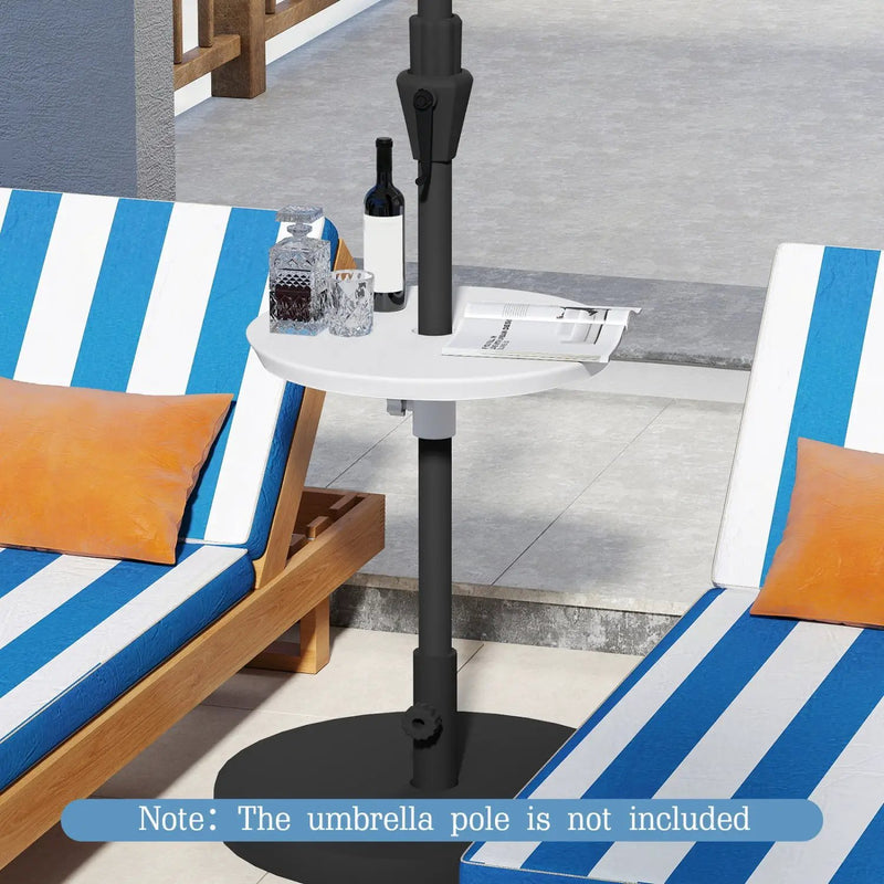 20 Inch Outdoor Adjustable Umbrella Table for 2 Sizes Patio Umbrella Pole by DirectDeals