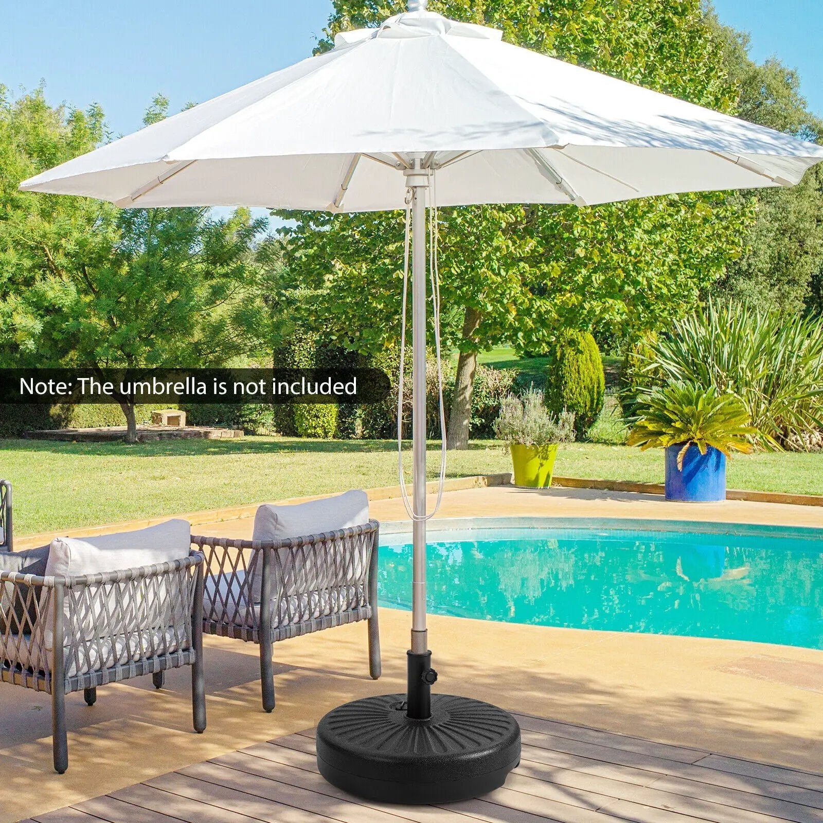 20 Inch Fillable Heavy-Duty Round Umbrella Base Stand by DirectDeals