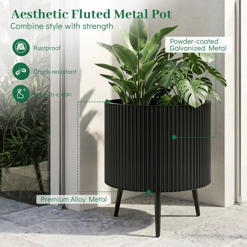 20-Inch Raised Metal Planter with Stand and Drainage Holes by DirectDeals