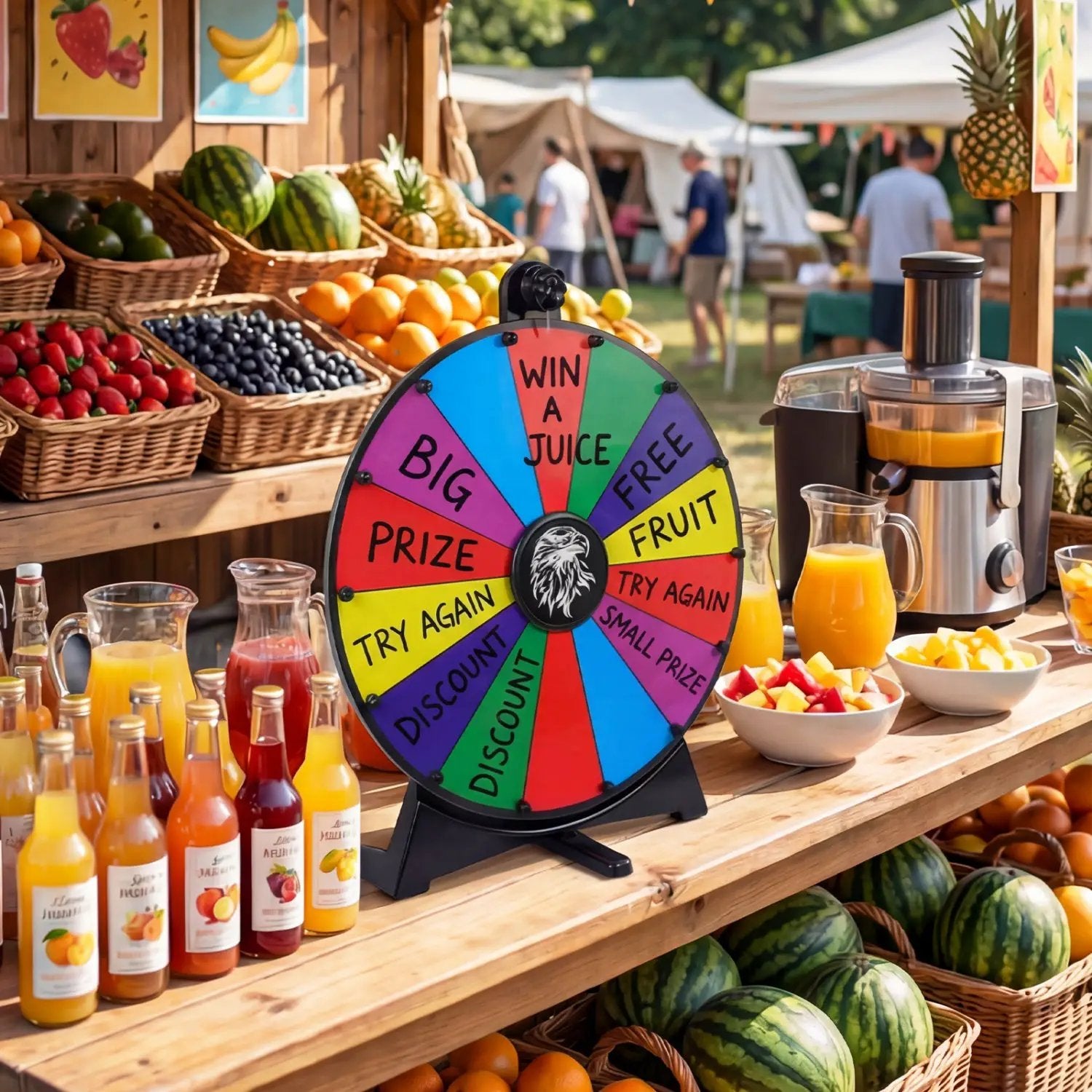 20 Inches 14 Slots Spin Wheel with Blackboard Marker for Prizes by DirectDeals