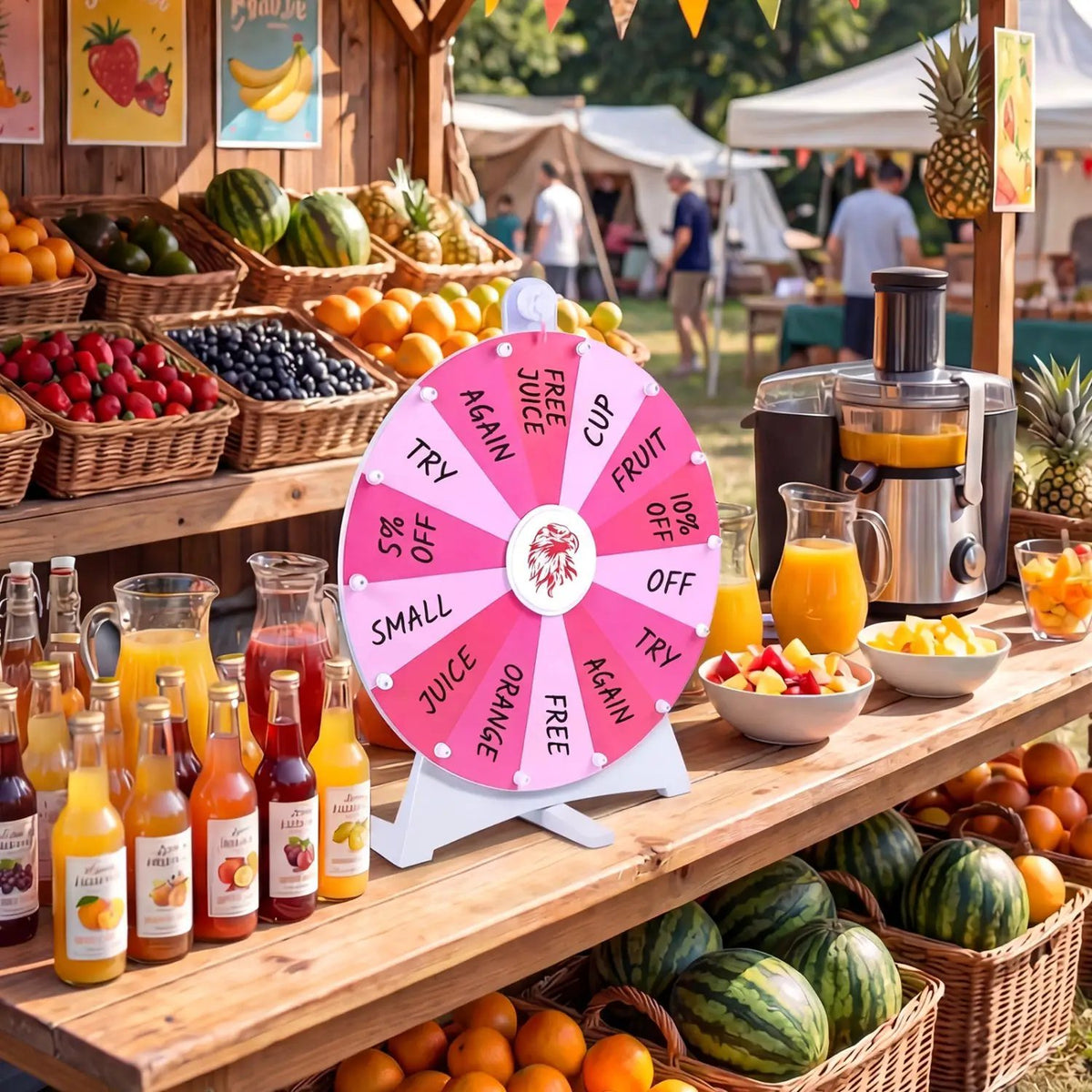 20 Inches 14 Slots Spin Wheel with Blackboard Marker for Prizes, photo 3 of 16