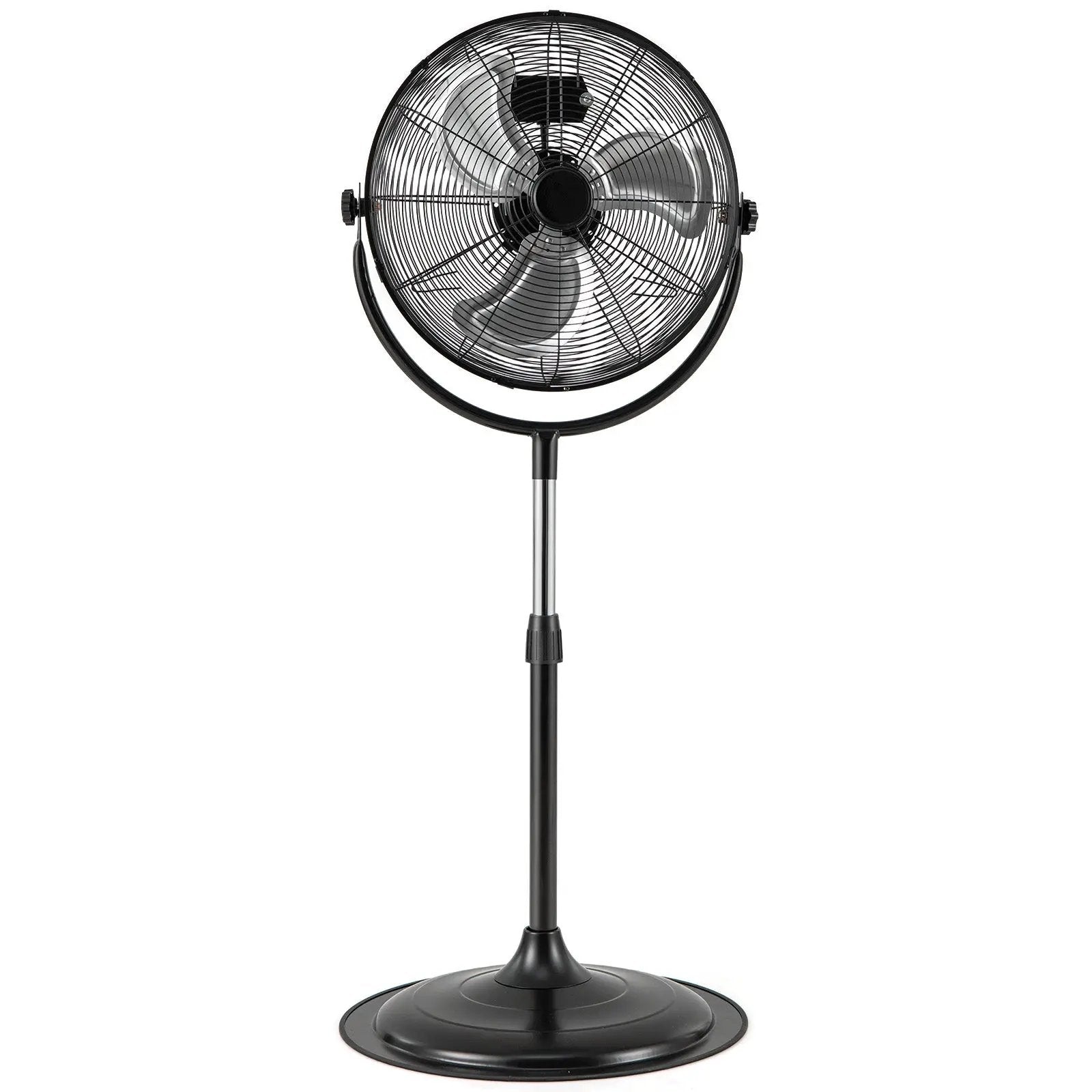 18 Inches High Velocity Pedestal Fan with 3 Speeds and Adjustable Height-Black by DirectDeals