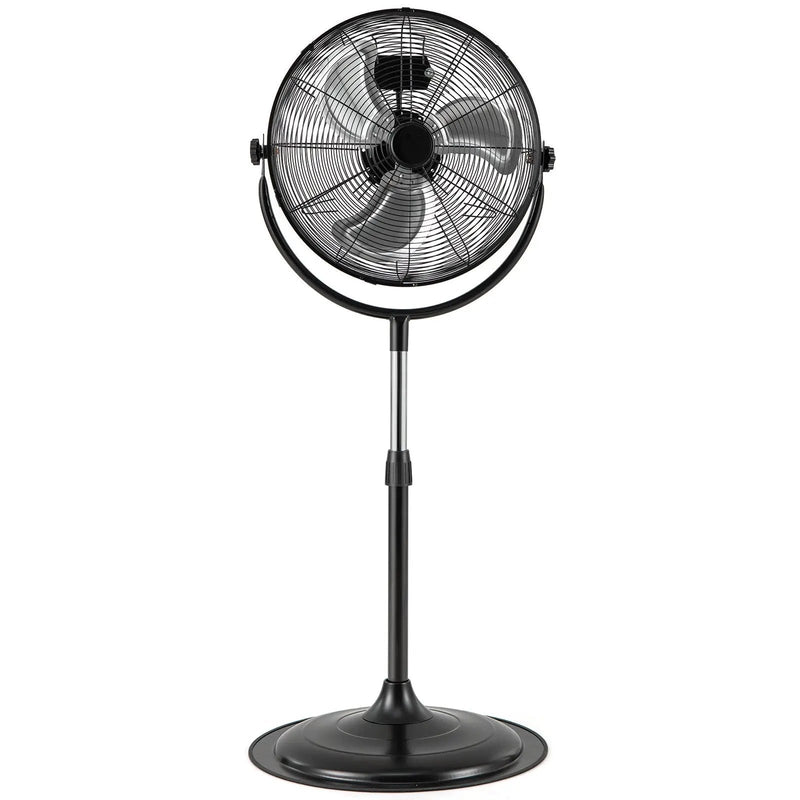 18 Inches High Velocity Pedestal Fan with 3 Speeds and Adjustable Height-Black by DirectDeals