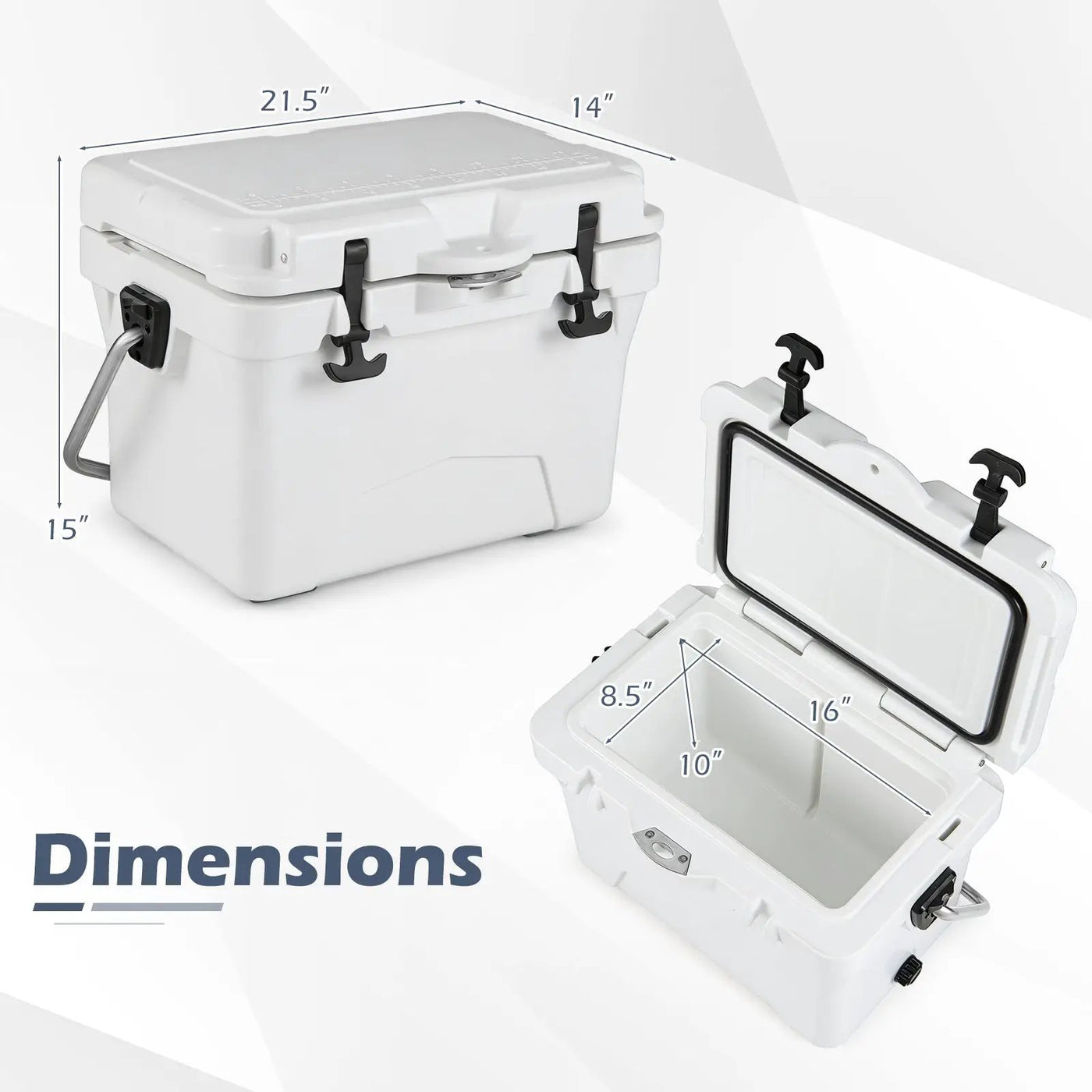 20 Quart Portable Hard Cooler with Built-in Ruler and Bottle by DirectDeals