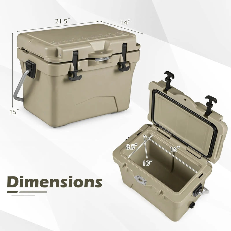 20 Quart Portable Hard Cooler with Built-in Ruler and Bottle by DirectDeals