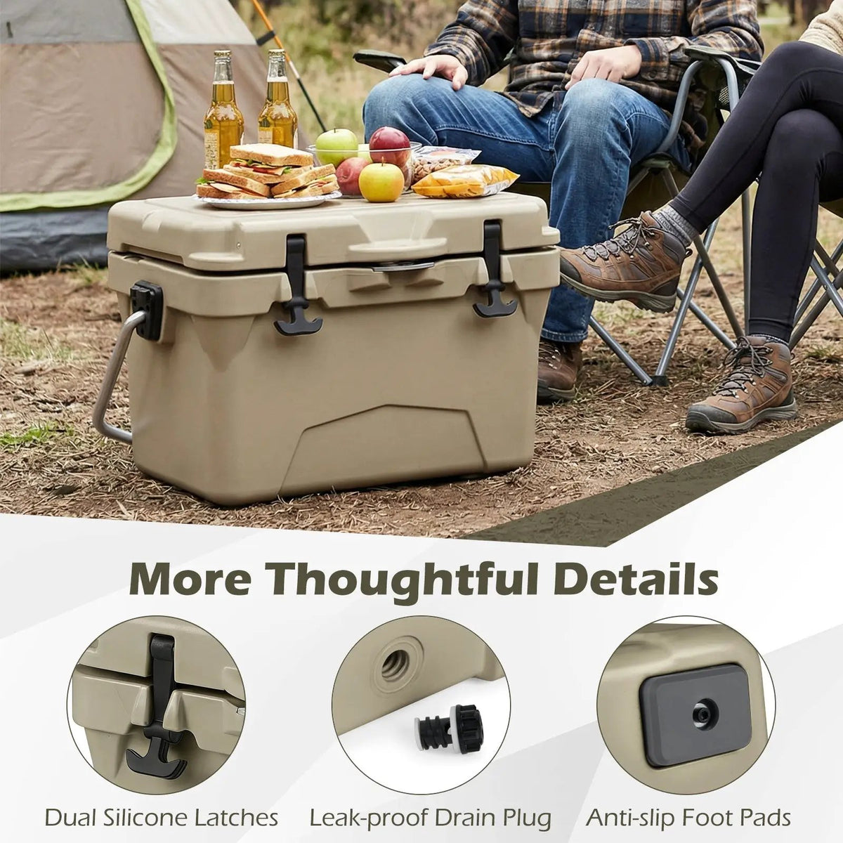 20 Quart Portable Hard Cooler with Built-in Ruler and Bottle by DirectDeals
