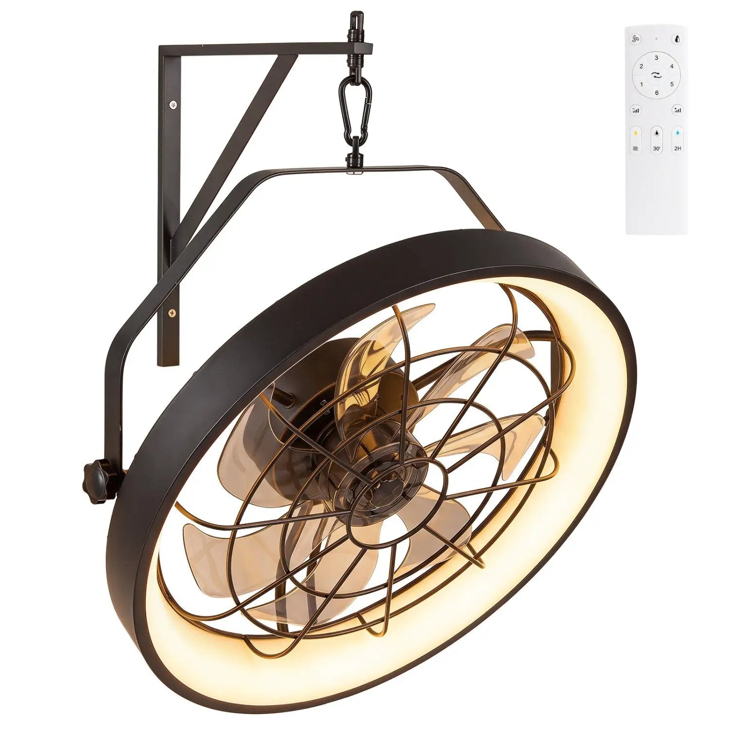 20" Wall Mounted Fan with Dimmable LED Light and Timer by DirectDeals