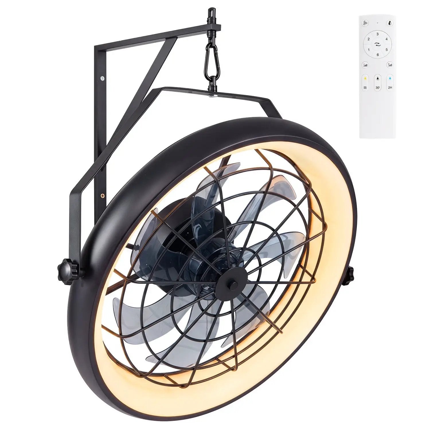 20" Wall Mounted Fan with Dimmable LED Light & Remote by DirectDeals