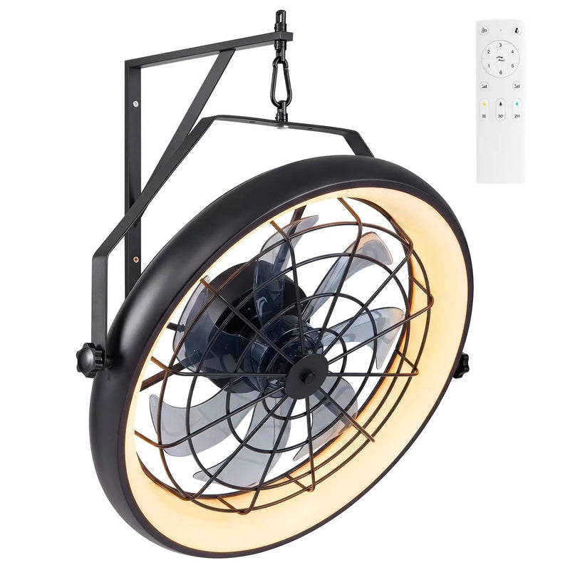 20" Wall Mounted Fan with Dimmable LED Light & Remote by DirectDeals