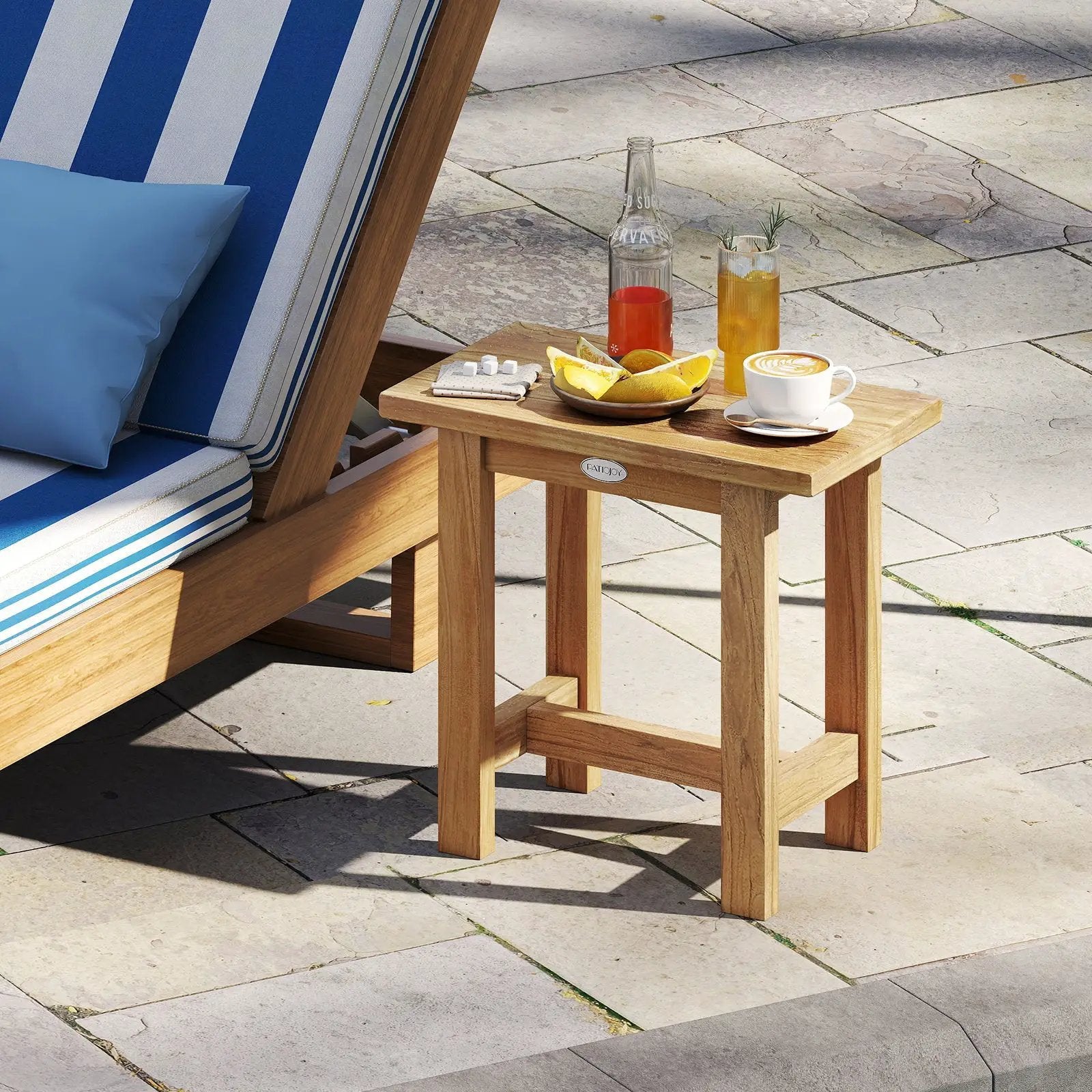20 inch Teak Shower Bench Waterproof Shower Stool for Shaving Legs by DirectDeals