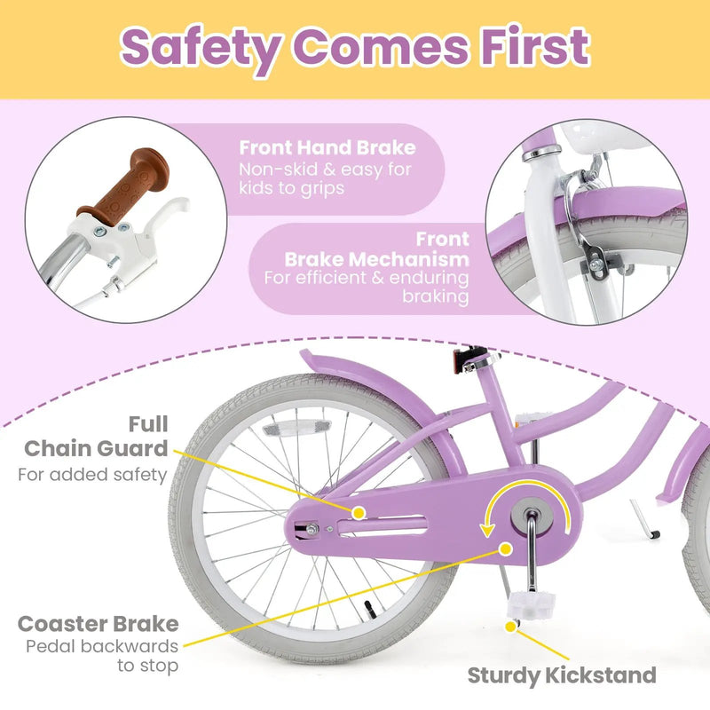 20 Inch Adjustable Kids Bike with 2 Brake System by DirectDeals