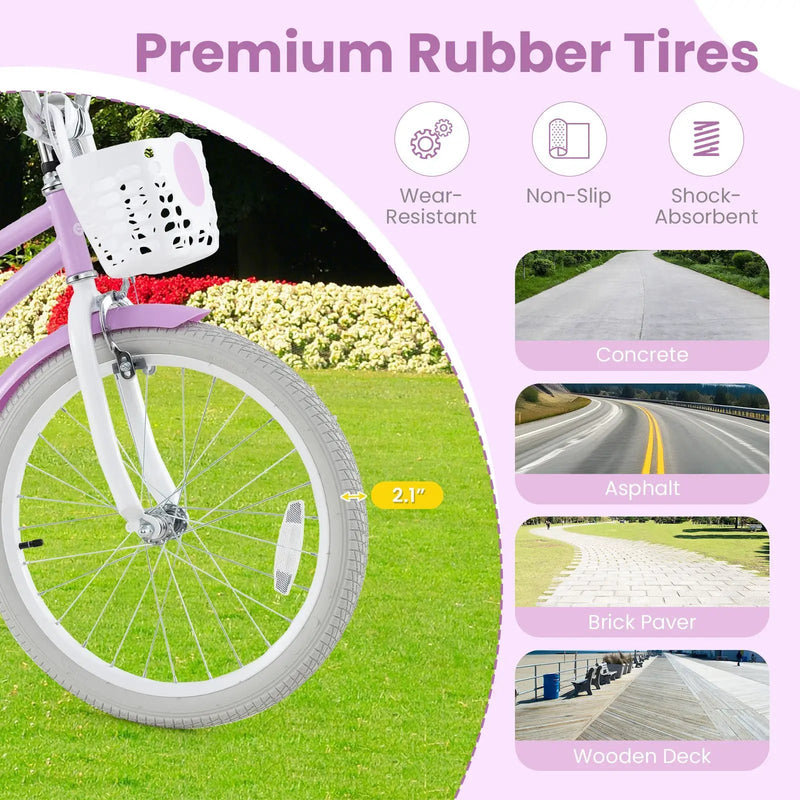 20 Inch Adjustable Kids Bike with 2 Brake System by DirectDeals