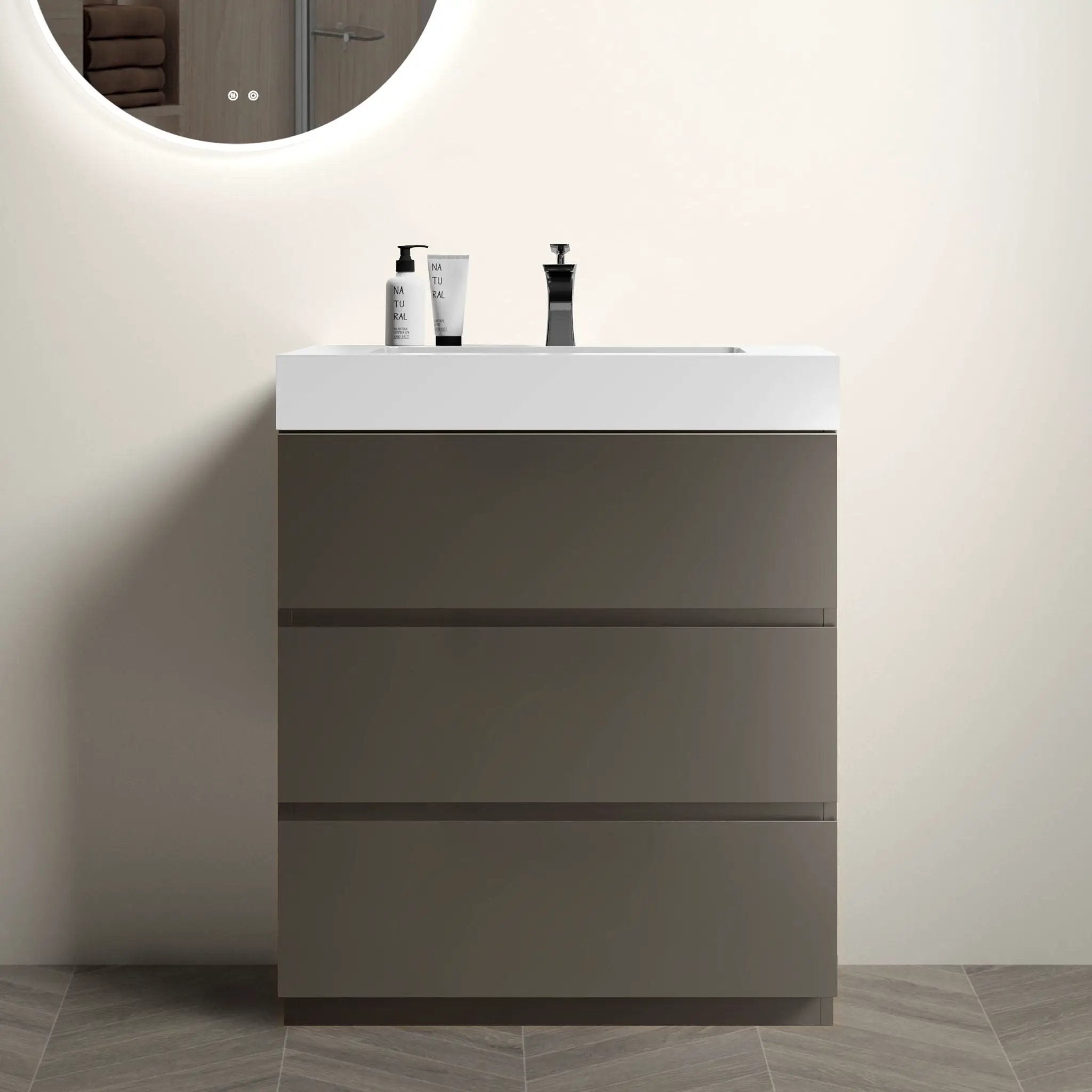 Alice - Bathroom Vanity With Sink, Large Storage Freestanding by Unique Piece Furniture