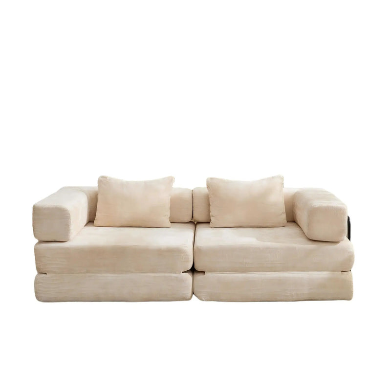 Convertible Floor Sofa Bed With Pillow Back Support Armrest by HouseOfZazla