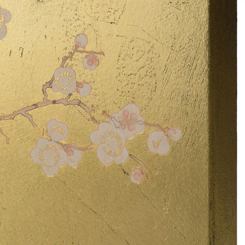 Cherry Blossom Wall Art Panels, Wall Decor For Living Room Dining Room Office Bedroom (Set of 2) - Gold by HouseOfZazla
