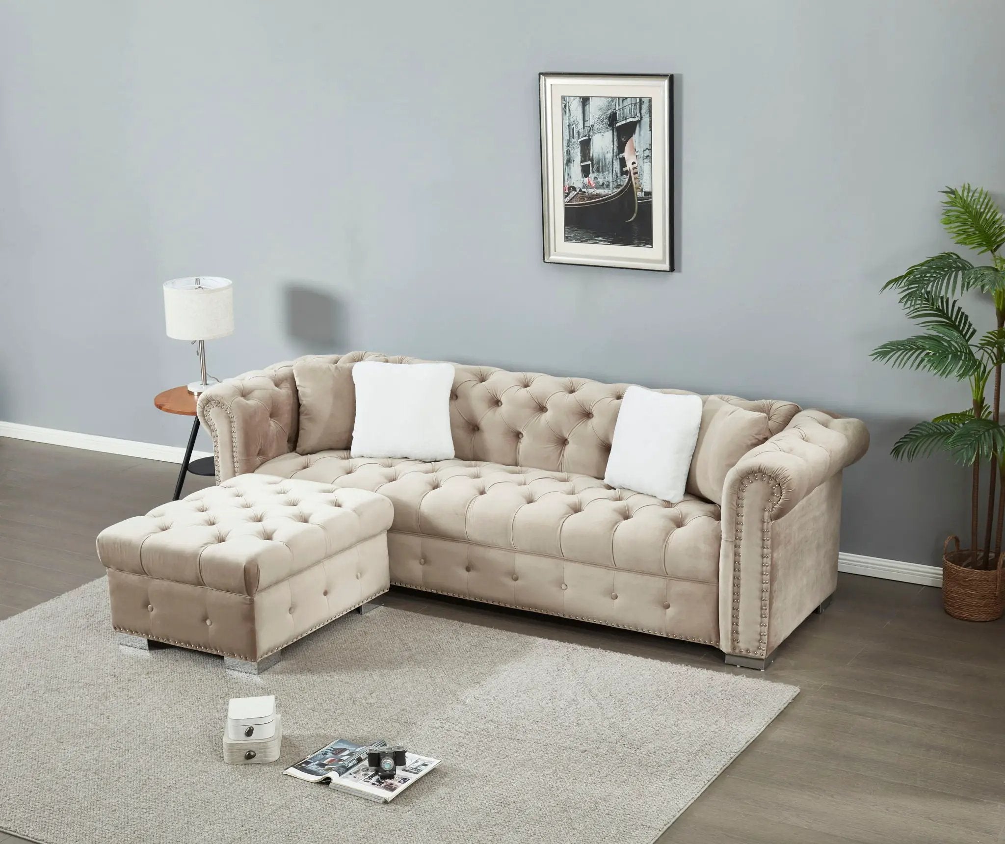 4 Seater Oversized L Shaped Reversible Sectional Sofa by HouseOfZazla