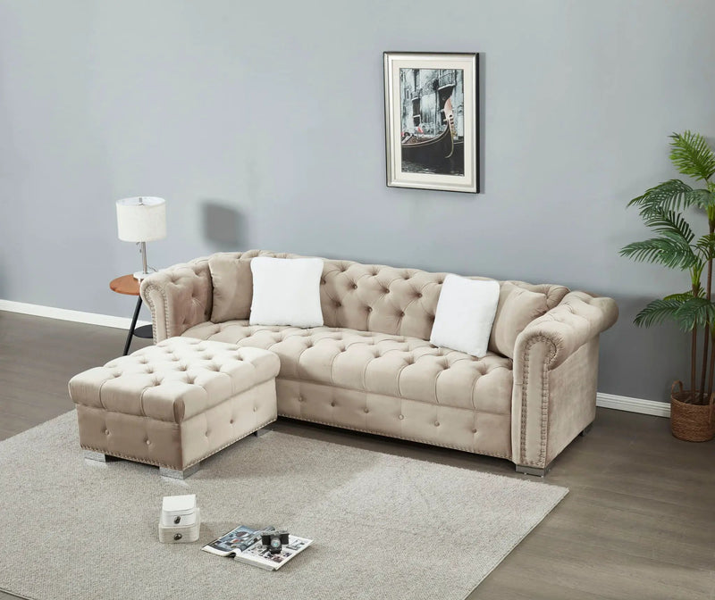 4 Seater Oversized L Shaped Reversible Sectional Sofa by HouseOfZazla