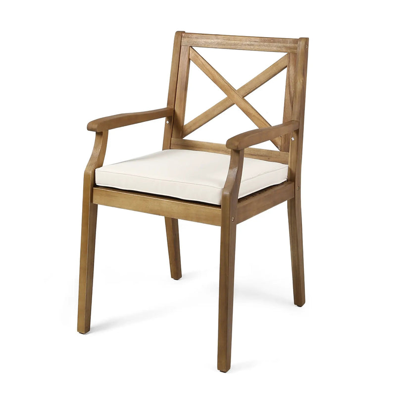 Perla Dining Chair 2-Piece Set with Cream Cushions by HouseOfZazla