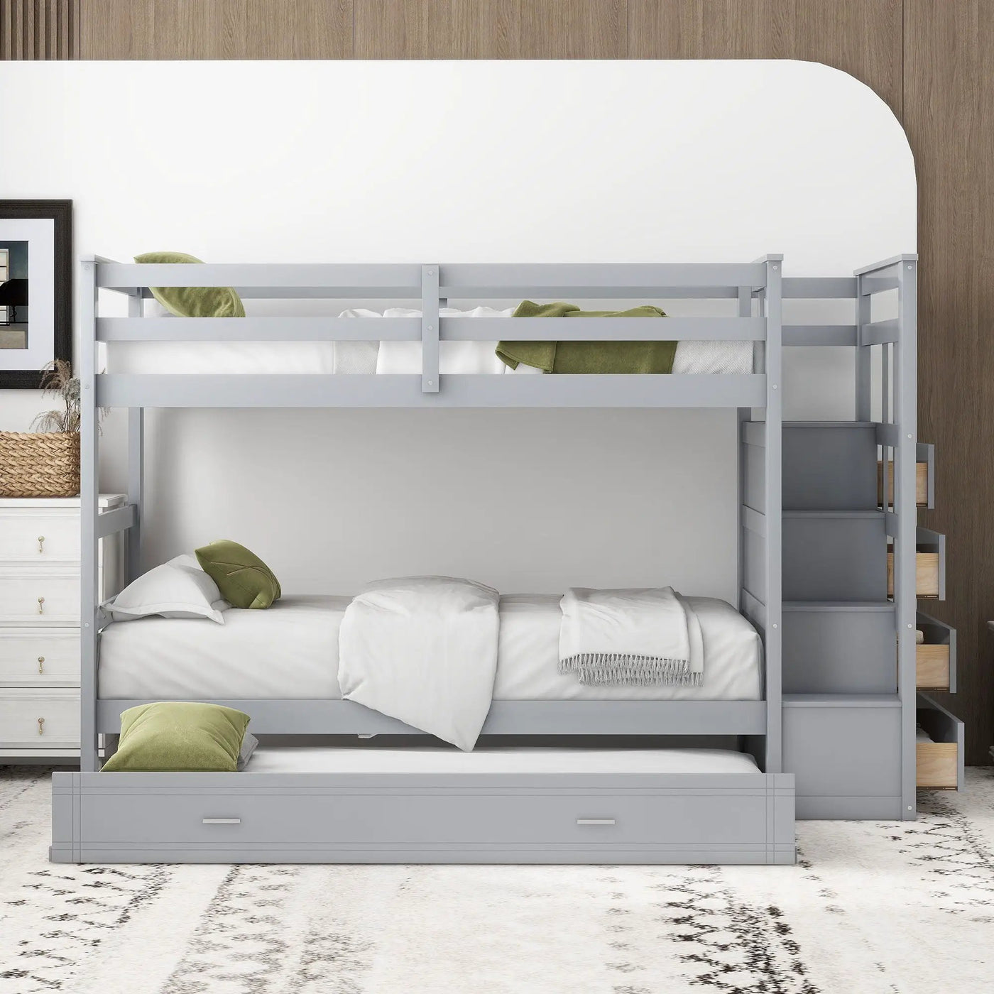 Bunk Bed With Trundle And Staircase by HouseOfZazla