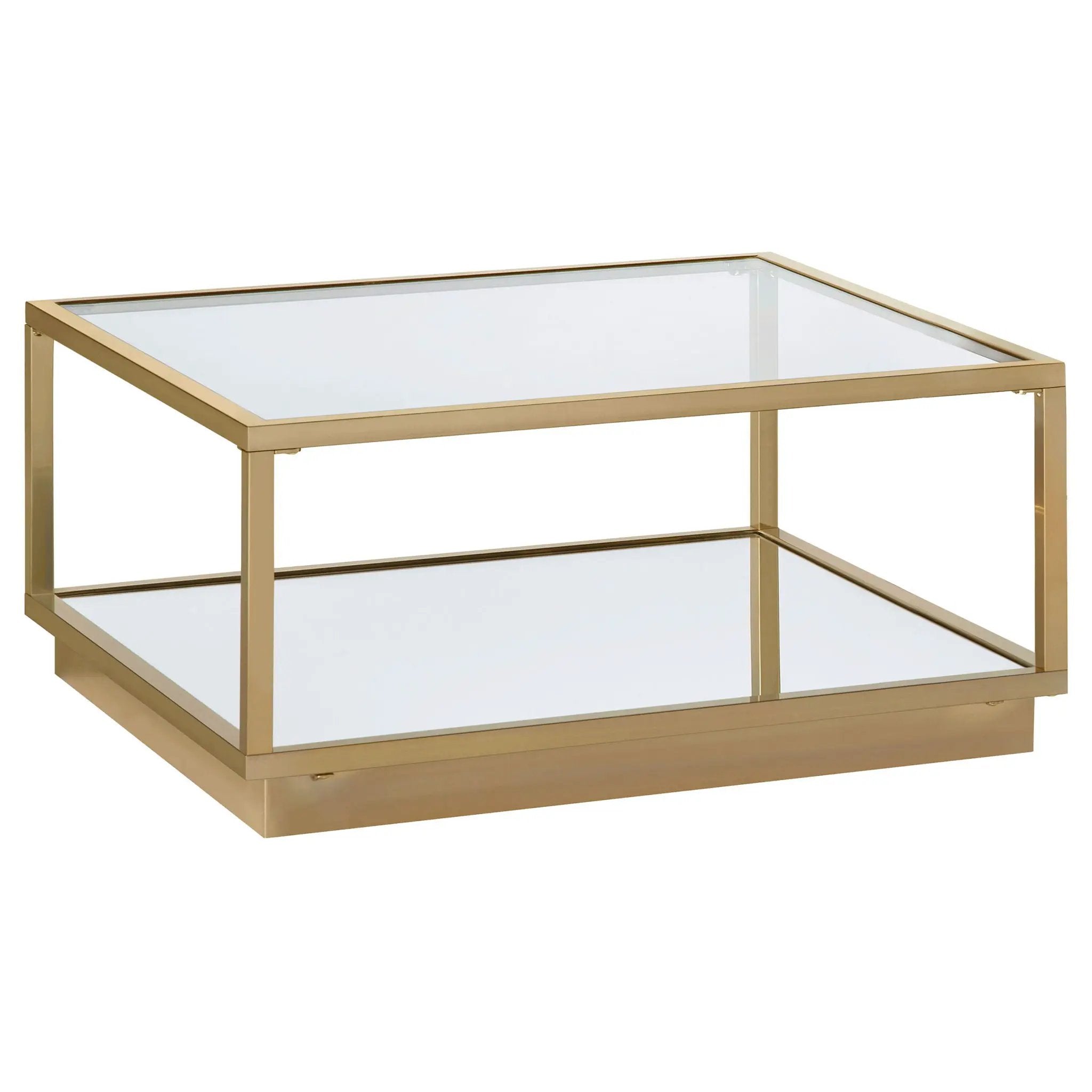 Renee 2-piece Square Coffee Table Set Rose Brass by Unique Piece Furniture