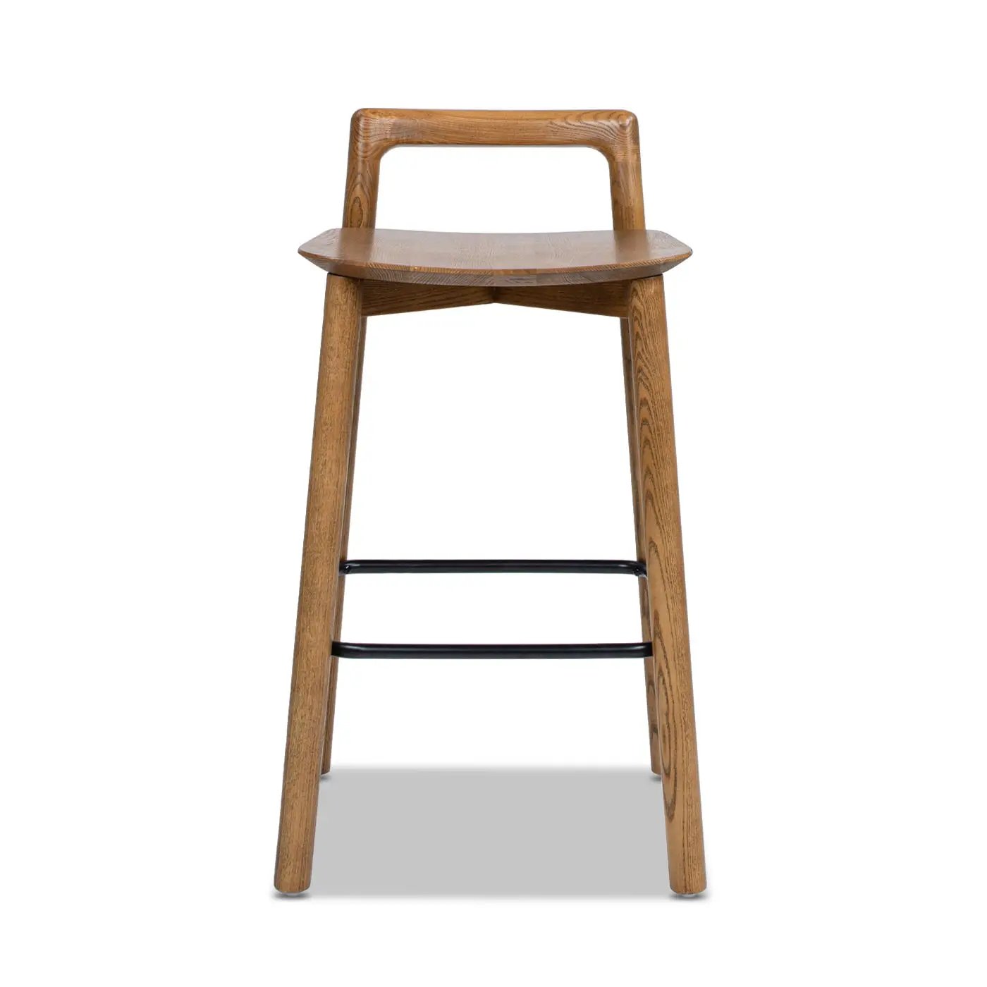 Sven - Modern Minimalist Low Back Counter Stool - Dark Brown Walnut by Unique Piece Furniture