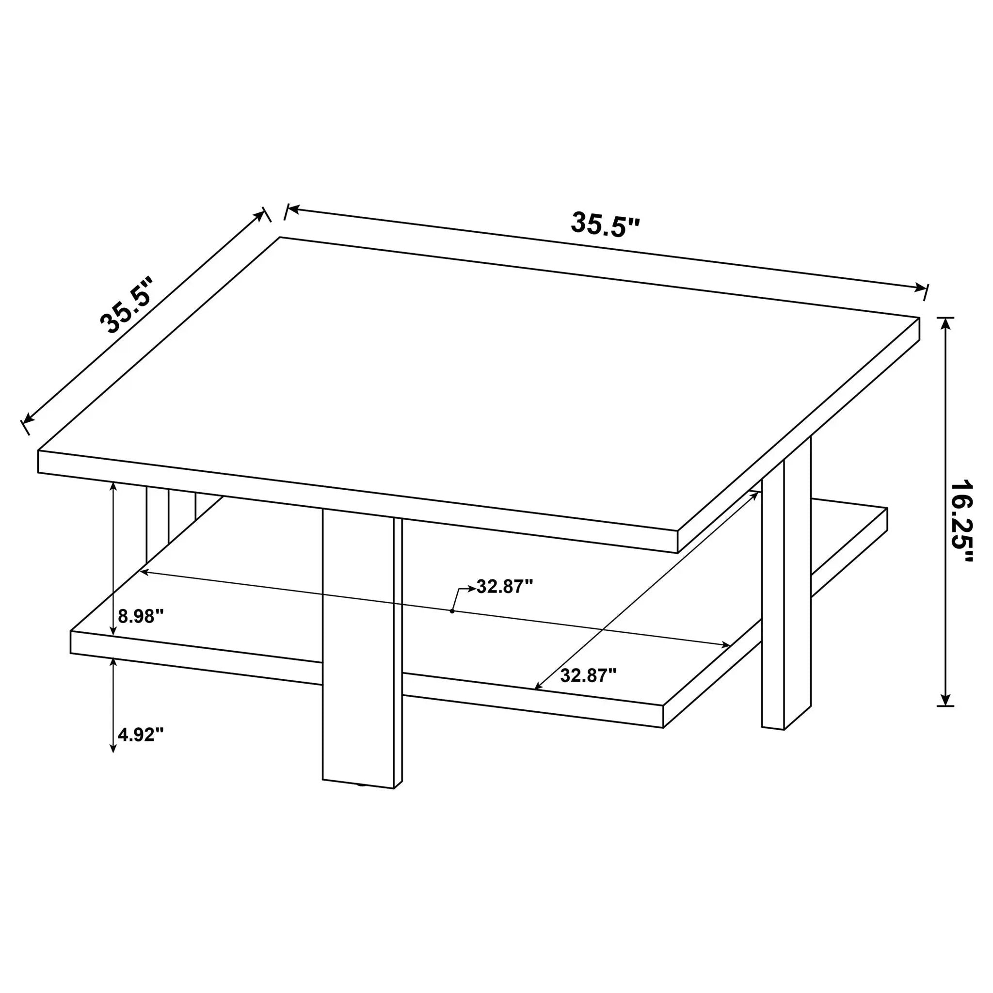 Runnion - Square Coffee Table - Light Brown by HouseOfZazla