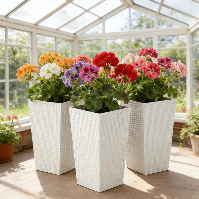 Spacious Plant Pots, Plants Box Set of 3, Tall Planters Box by HouseOfZazla