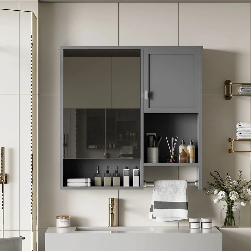 Modern Wall Mounted Bathroom Medicine Cabinet, Bathroom Wall Storage Cabinet With Mirror by HouseOfZazla