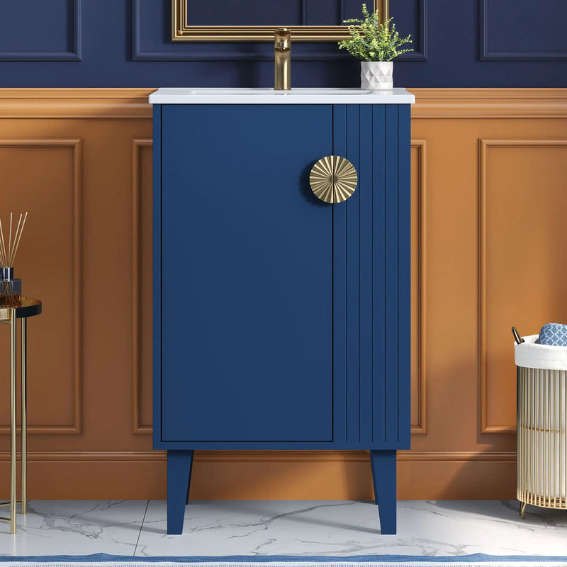 Bathroom Vanity With Sink, Soft-Close Door, Half-Moon Pulls by Unique Piece Furniture