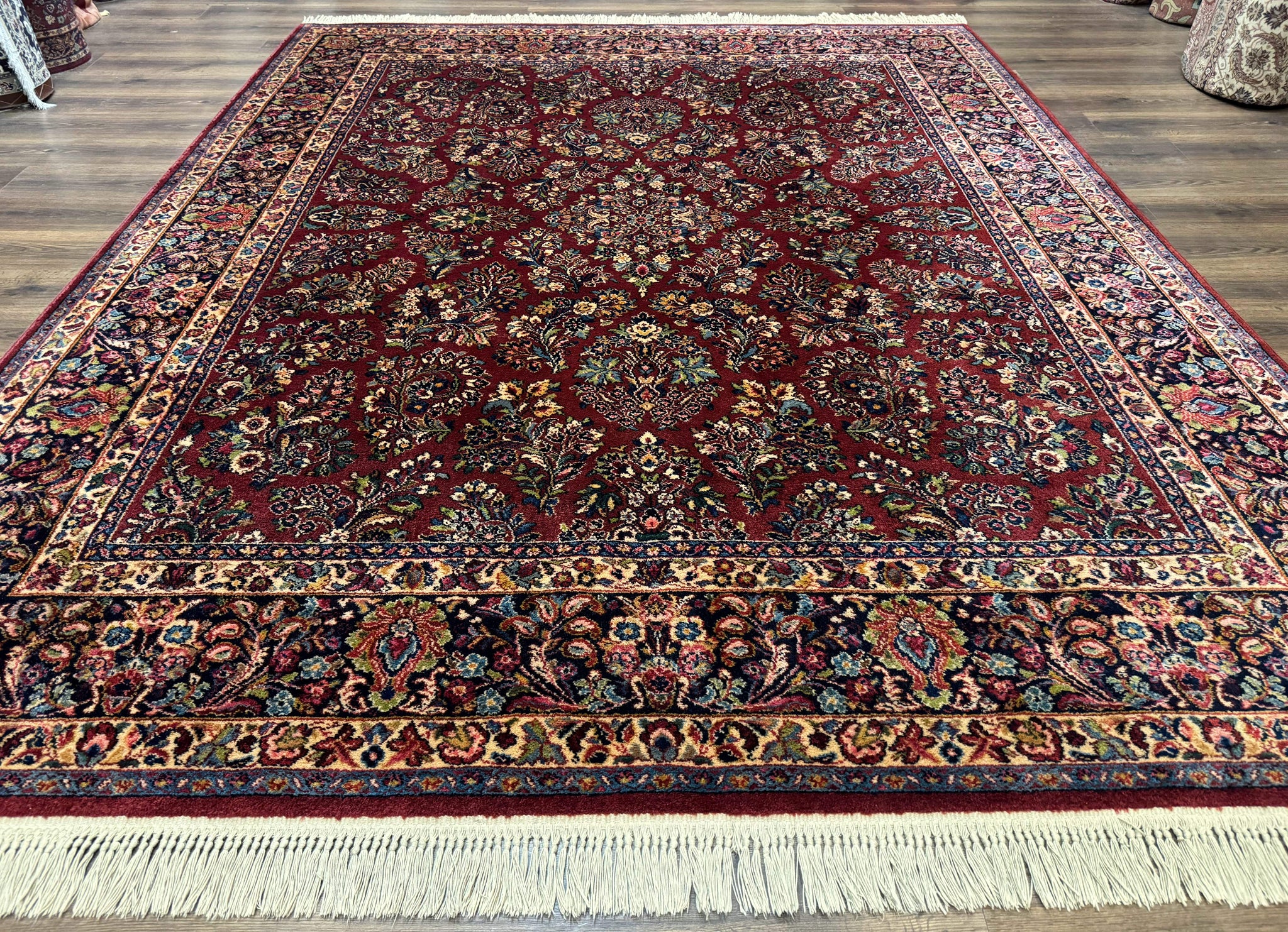 8.8 x 10.6 Karastan Red Sarouk Rug #785, Wool Pile Original 700 Series by Jewel Rugs