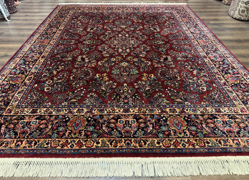8.8 x 10.6 Karastan Red Sarouk Rug #785, Wool Pile Original 700 Series by Jewel Rugs