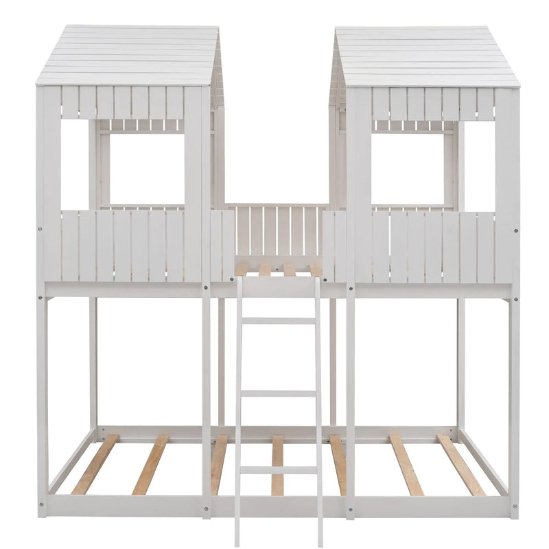 Bunk Bed With Roof, Window, Guardrail, Ladder by HouseOfZazla
