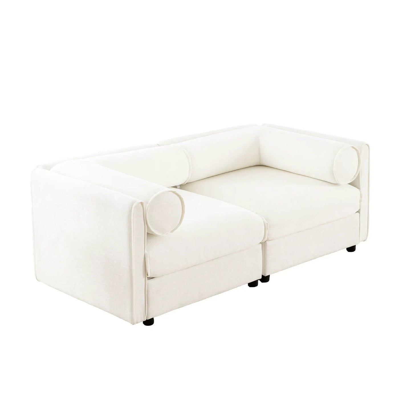 Stylish Sofa With Storage Seat And Cylindrical Backrest by HouseOfZazla