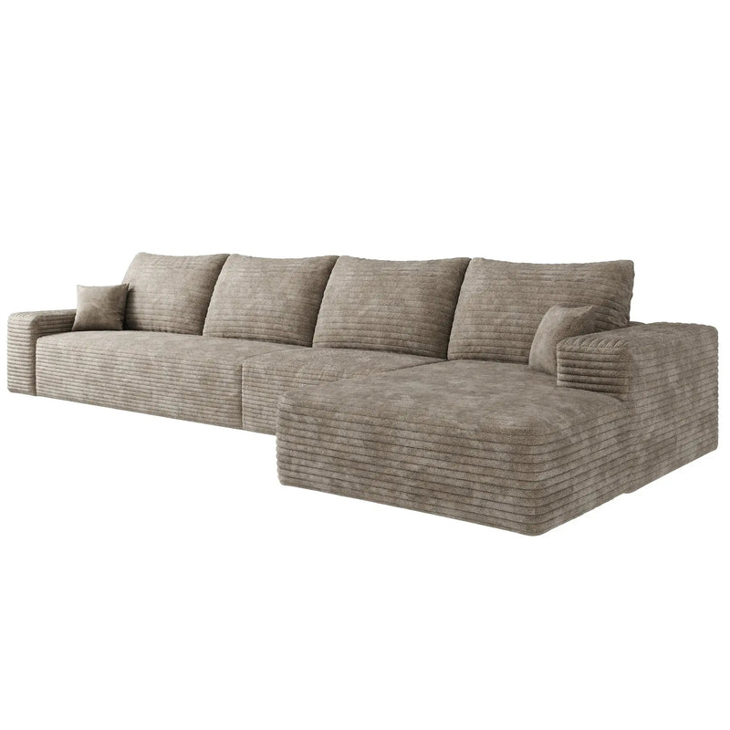 134" Cloud Sectional Couch with L-Shape Chaise by HouseOfZazla