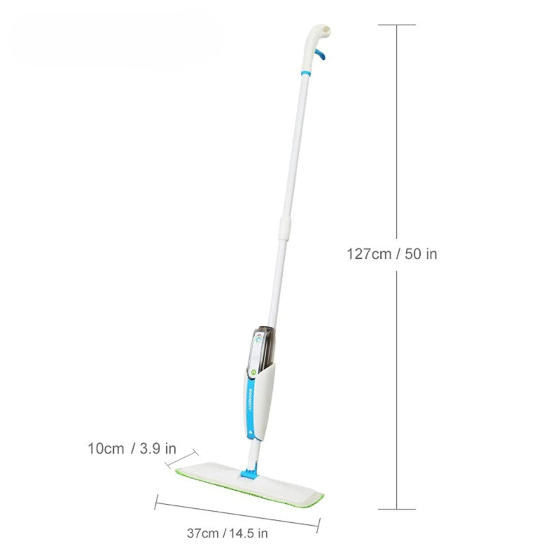 Superfine Fiber Washable Mat Spray Mop With 300Ml Reusable Bottle For Various Floors - Blue by HouseOfZazla